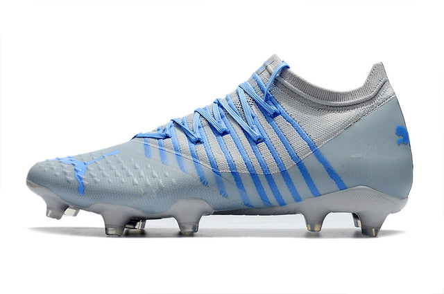 Chuteira Puma Future Z 1.3 Campo FG/AG - Cinza/Azul/Laranja