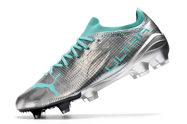 Chuteira Puma Ultra 1.3 Campo FG - Prata/Preto /Azul