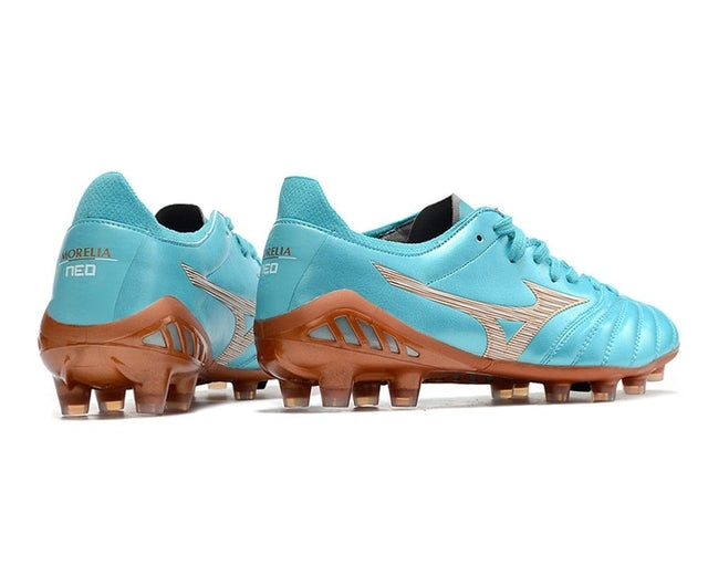 Chuteira Mizuno Morelia Neo 3 Campo FG - Azul/Marrom
