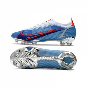 Chuteira Nike Mercurial Vapor 14 Elite Campo FG - Azul/Branco/Vermelho