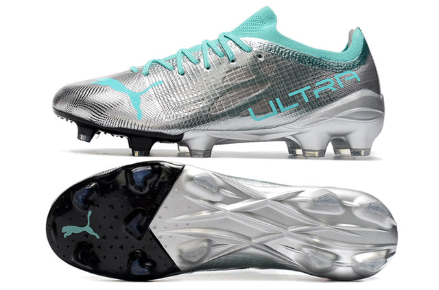 Chuteira Puma Ultra 1.3 Campo FG - Prata/Preto /Azul