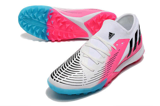 Chuteira Adidas Predator Edge.3 Low Society TF - Rosa/Branco
