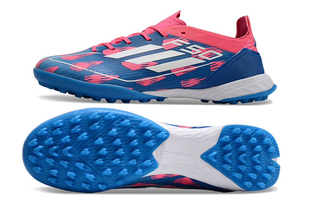 Chuteira Adidas F50 X Society  - Rosa/Azul