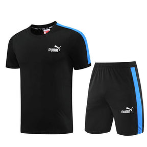 Conjunto Puma Masculino Camisa e Bermuda Preta e Azul