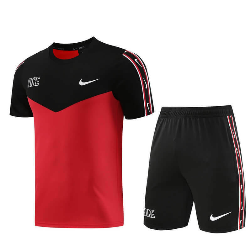 Conjunto Nike Repeat Masculino Bermuda e Camisa Masculina Vermelho e Preto