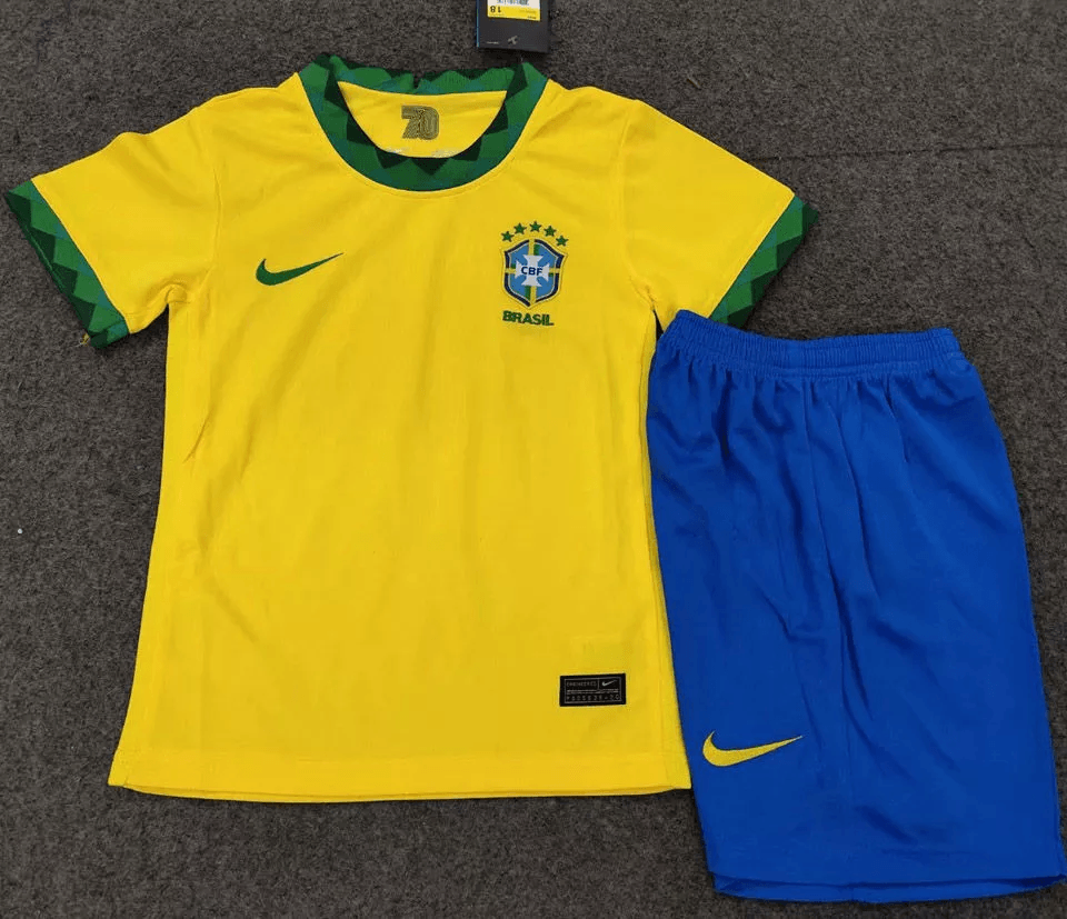 Kit Infantil Brasil 2021 Nike - Amarelo - Loja da Seven Oficial