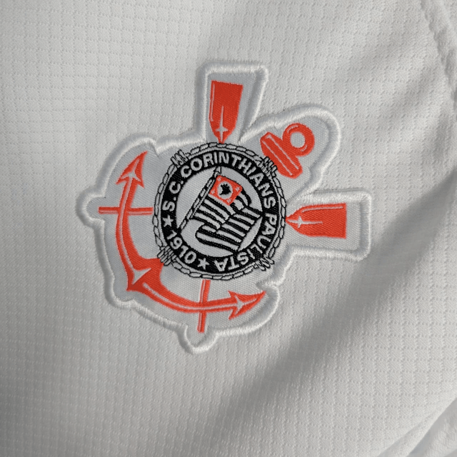 Kit Infantil Nike Corinthians Away 2023/24 - Branca - Loja da Seven Oficial