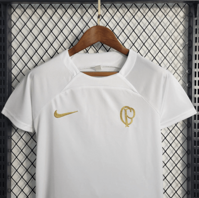Kit Infantil Nike Corinthians Treino 2023/24 - Branco e Dourado - Loja da Seven Oficial