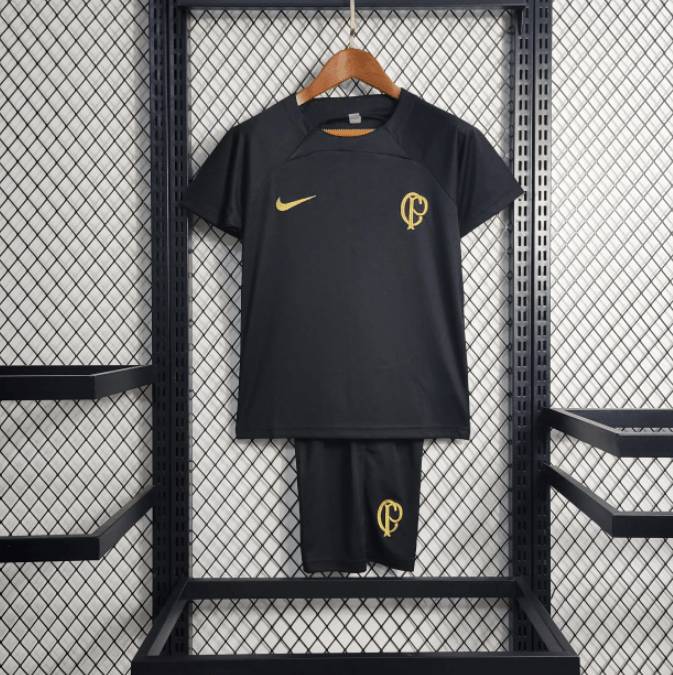 Kit Infantil Nike Corinthians Treino 23/24 - Branco e Dourado