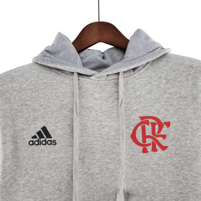 Moletom do Flamengo 2022 Cinza - Adidas - Loja da Seven Oficial